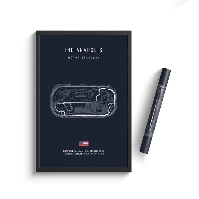 Affiche du circuit routier d’Indianapolis – Formule 1 & Endurance